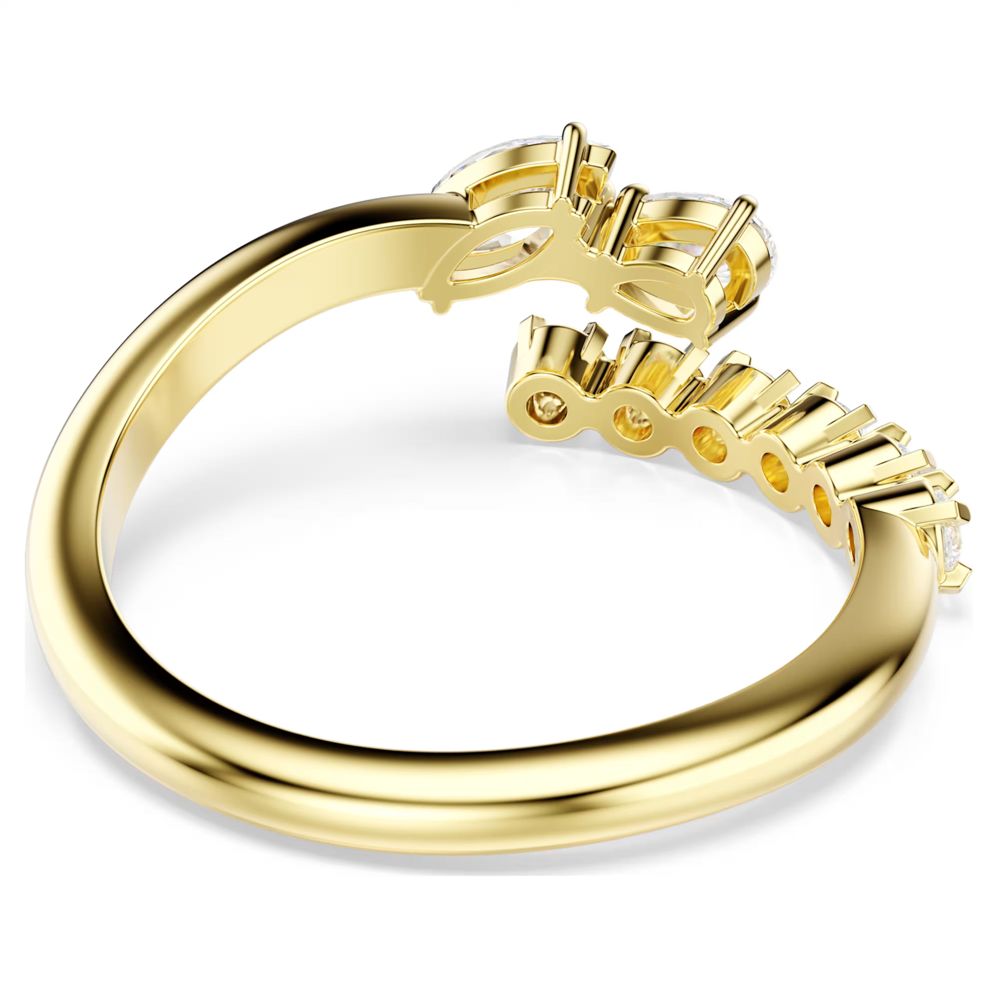 Anello aperto Mesmera Taglio misto, Bianco, Finitura oro 18K