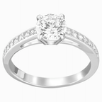 ANELLO ATTRACT ROUND, BIANCO, PLACCATURA RODIO 60
