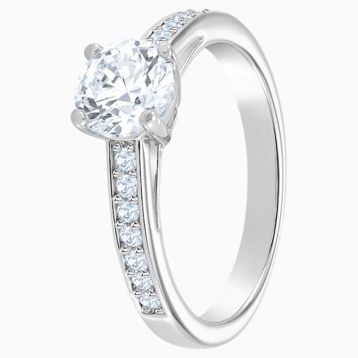 ANELLO ATTRACT ROUND, BIANCO, PLACCATURA RODIO