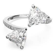 Anello Attract Soul Cuore, Bianco, Placcato rodio 55