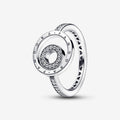 Anello Cerchi con Logo e Pavé 60