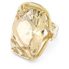 Anello cocktail Harmonia Cristallo oversize, Tono dorato, Placcato color oro