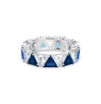 Anello cocktail Millenia Cristalli taglio Triangle, Blu, Placcato rodio