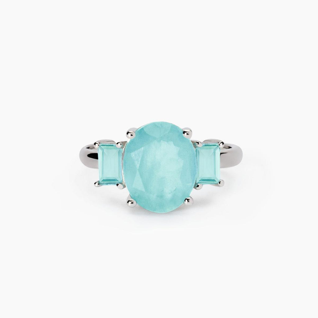 Anello con Fusion Stone Azzurro Ovale SANTORINI