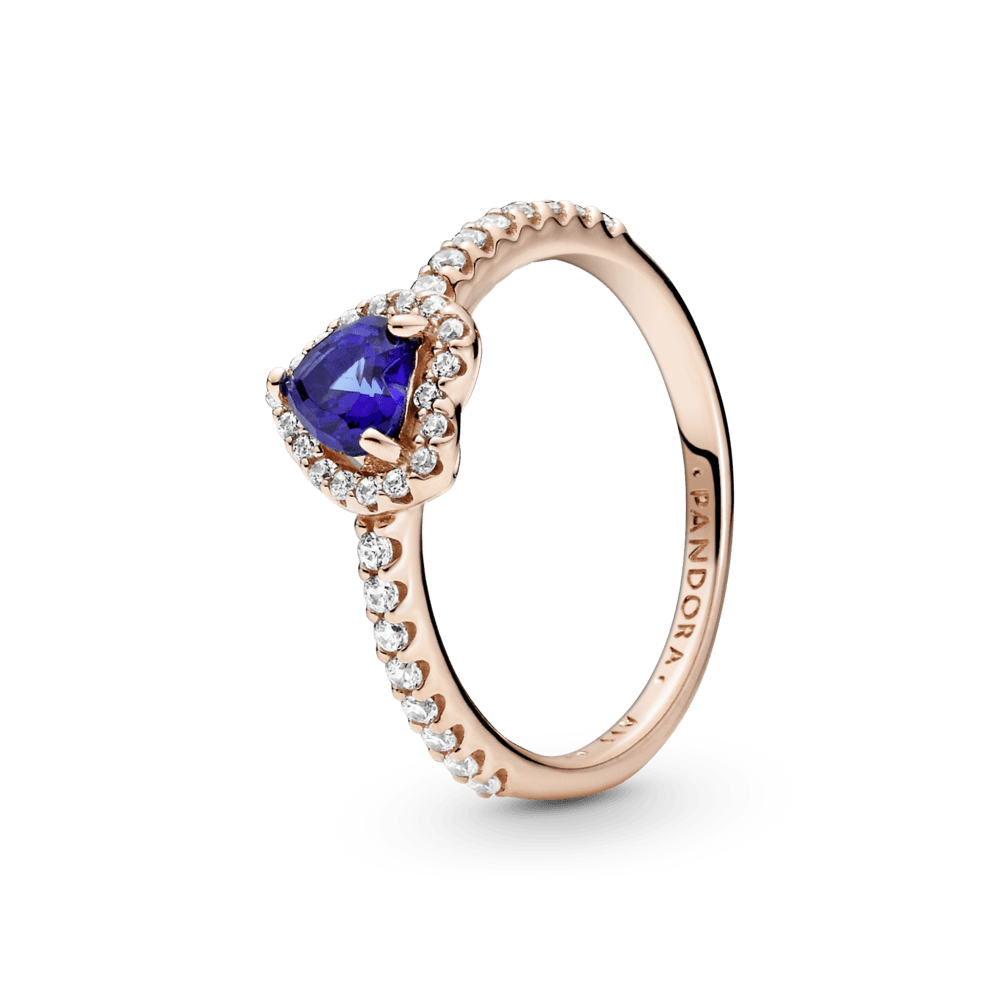 Anello Cuore in Rilievo Blu 60