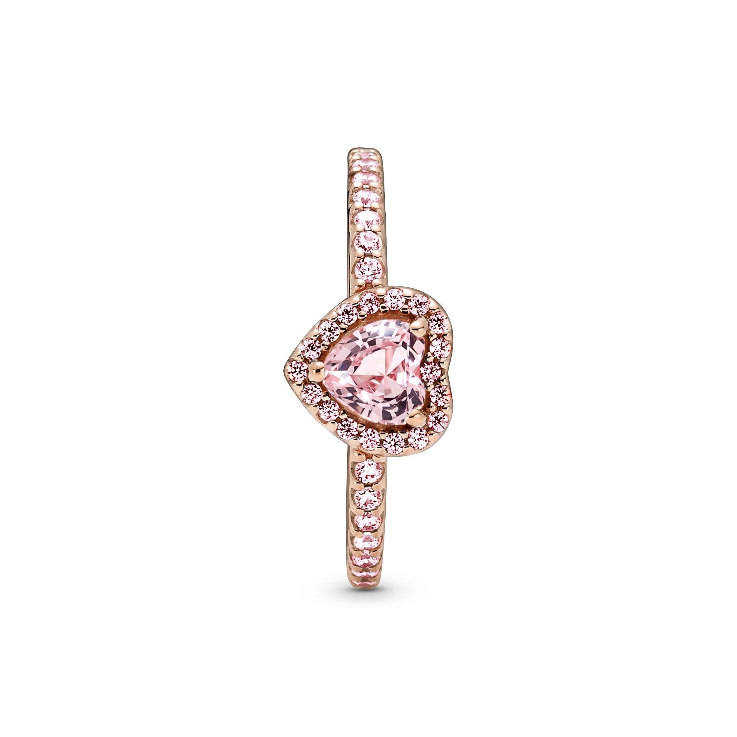 Anello Cuore in Rilievo Rosa