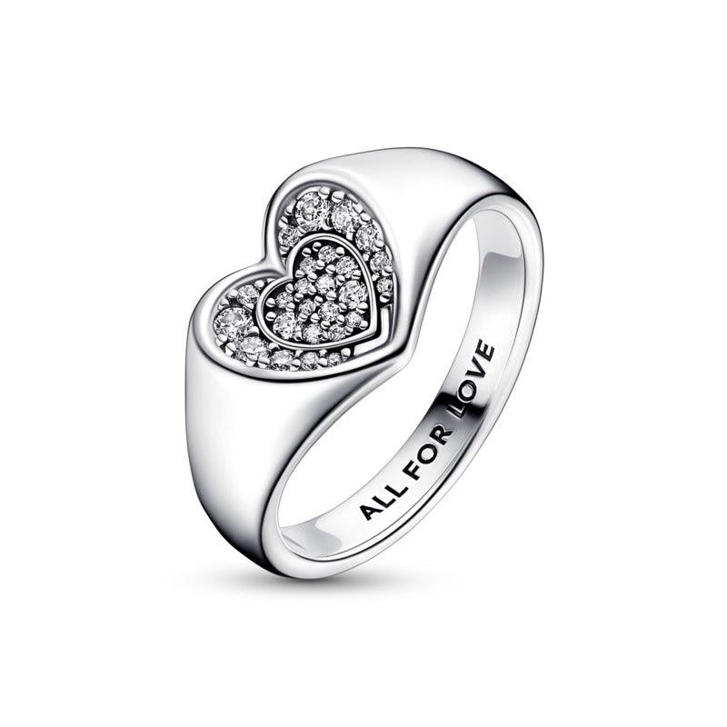 Anello Cuore Pavé Sigillo