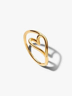 Anello Cuore Piccolo Linea Sinuosa Finitura in Oro - 48 - ANELLO