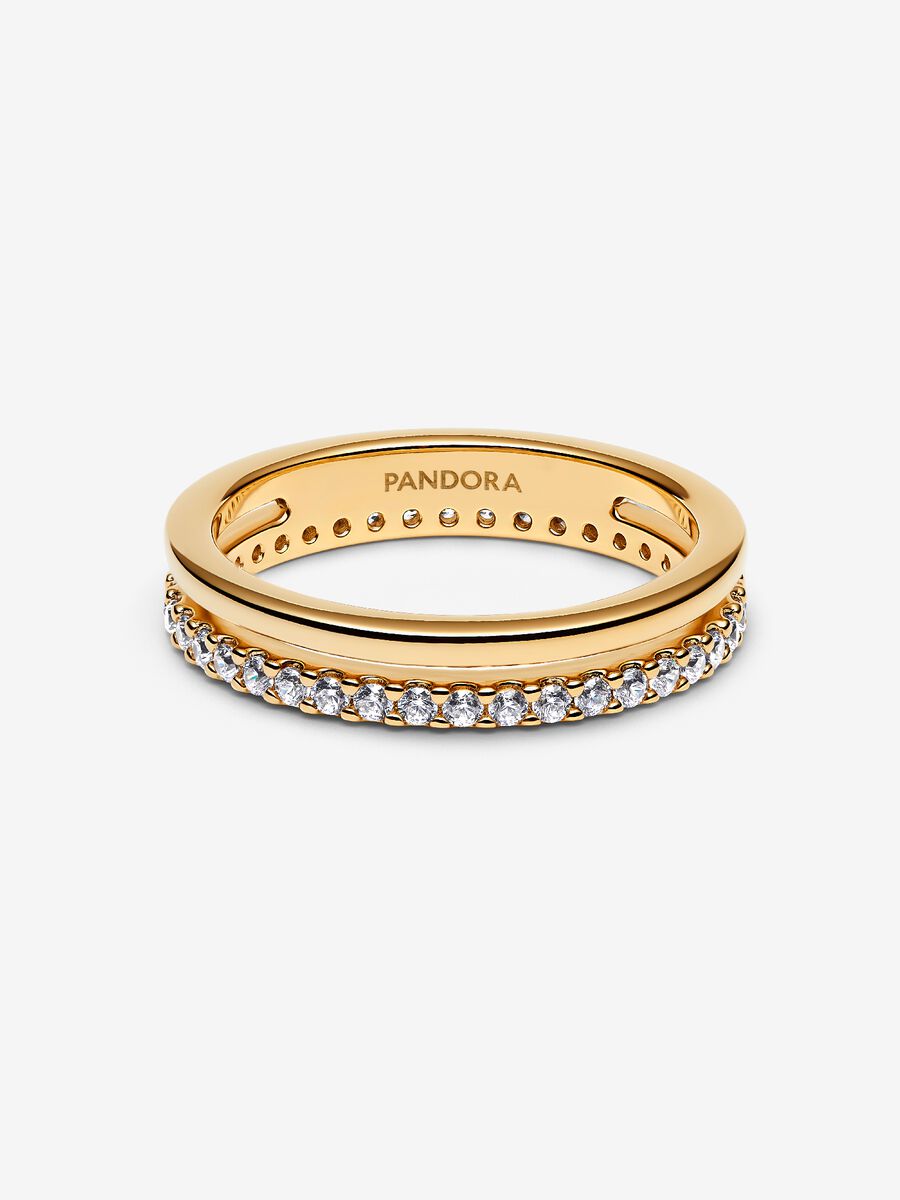 Anello Doppia Fascia Placcatura in Oro 14k - 48 - ANELLI