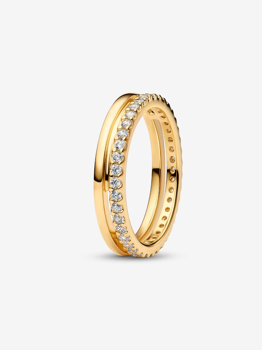 Anello Doppia Fascia Placcatura in Oro 14k - ANELLI