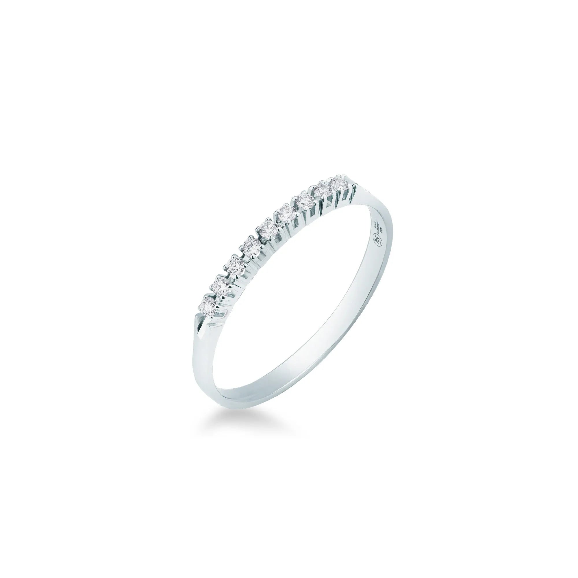 Anello Eternity in Oro Bianco e Diamanti ct. 0,10 - 12 - ANELLI