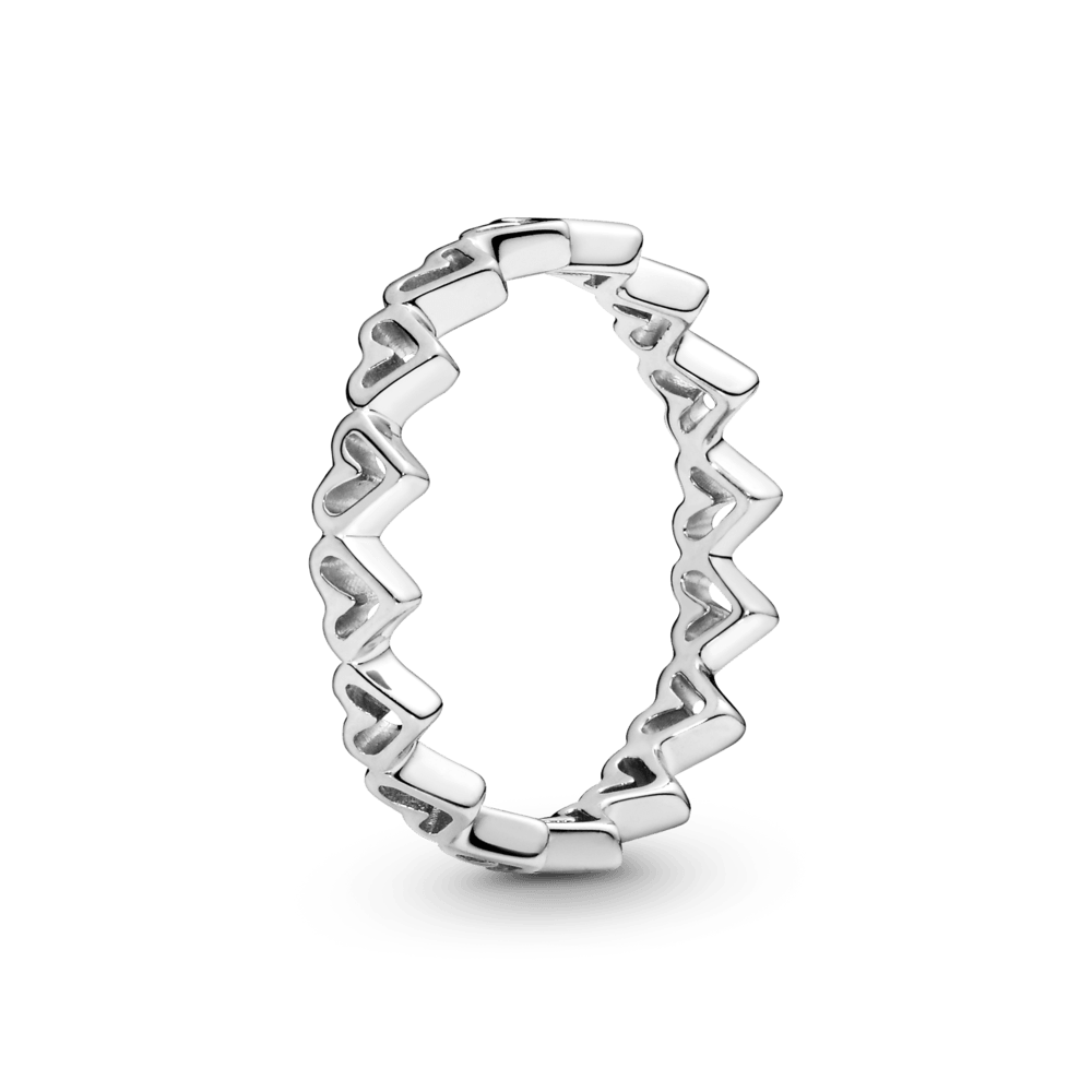 Anello Fascia di Cuori disegnati 60