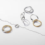 Anello Fascia Intrecciata Bicolore