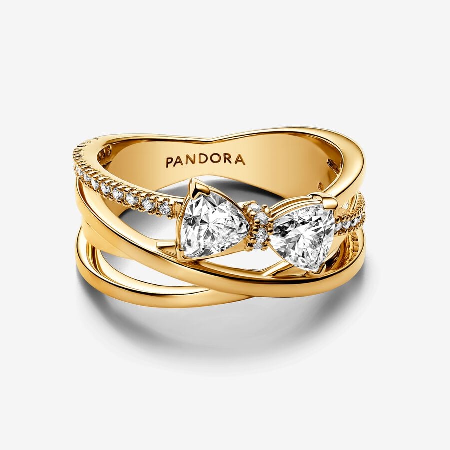 Anello Fascia Intrecciata Sottile con Fiocco Luminoso - ANELLI