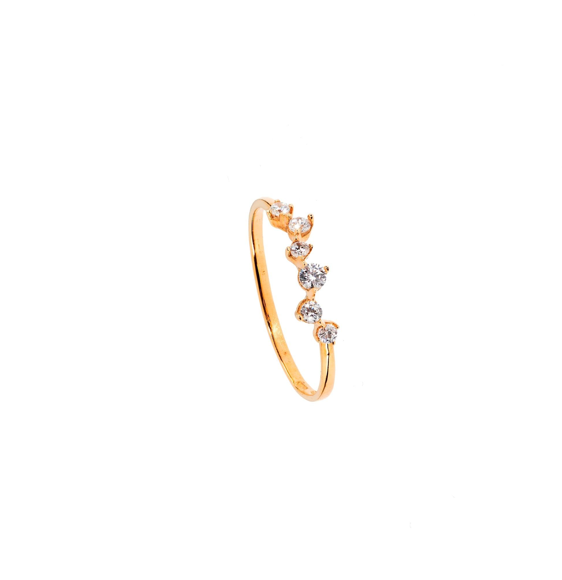 Anello Luce d'Oro Vero e Zirconi