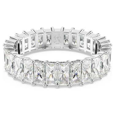 Anello MatrixTaglio baguette Bianco Placcato rodio - ANELLI