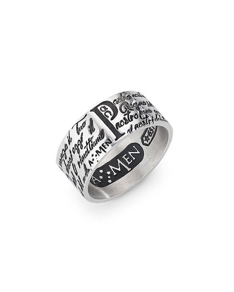 Anello Padre Nostro Italiano Corsivo