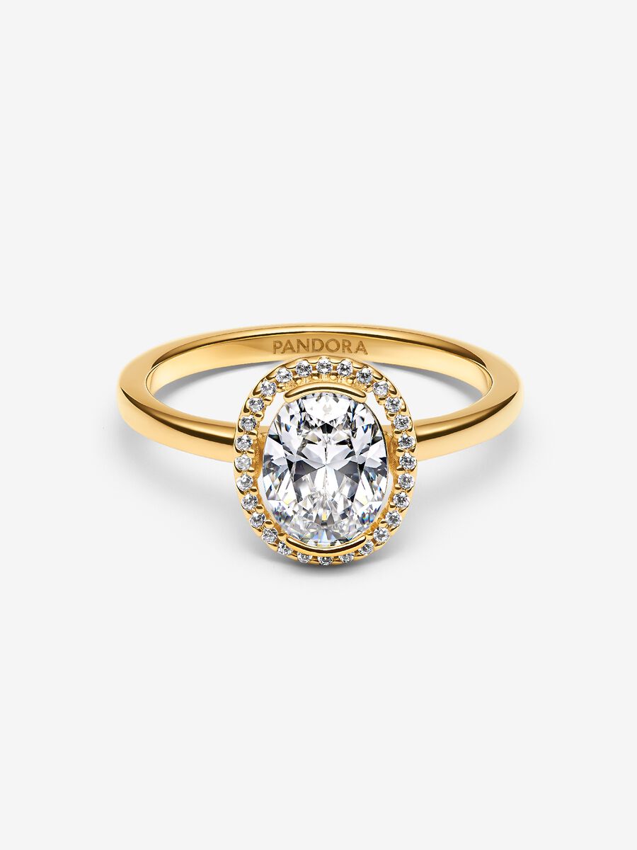 Anello Punto Luce Ovale Placcatura in Oro 14k - ANELLI