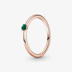 Anello Solitario Verde