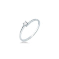 Anello Solitario Oro Bianco e Diamante ct. 0.06 - 12 - ANELLI