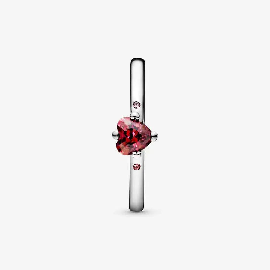 Anello Solitario Rosso