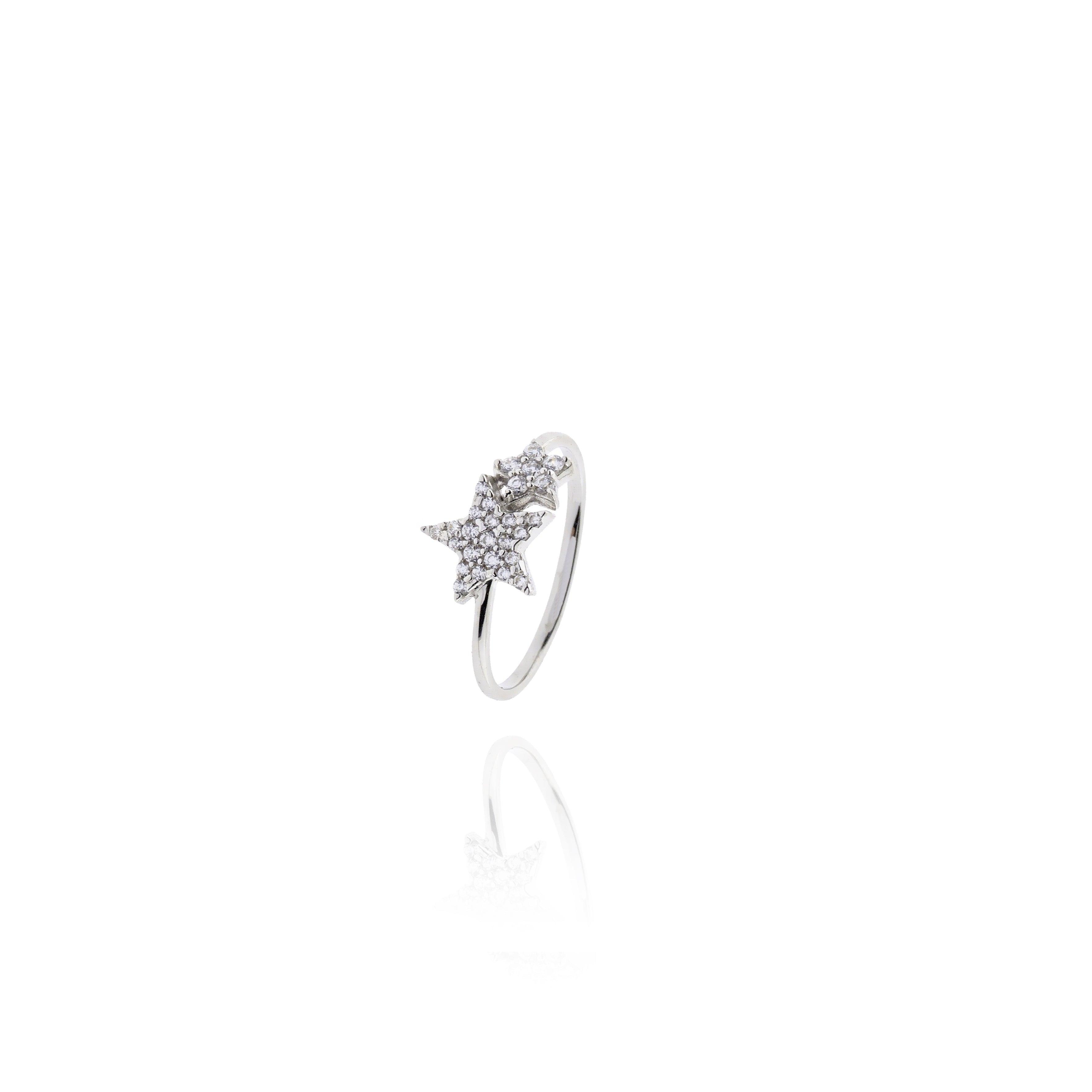 Anello Stella doppia e Zirconi