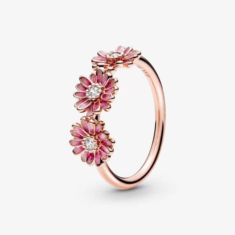 Anello Tris di Margherite Rosa 60