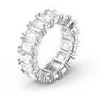 Anello Vittore Wide bianco, placcato rodio
