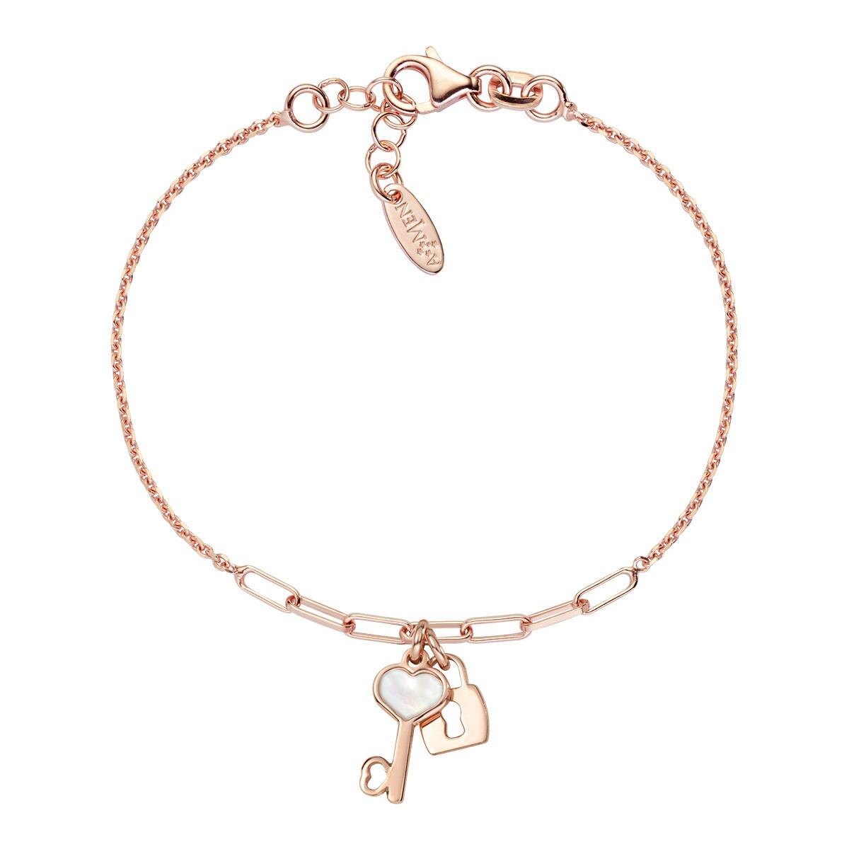 Bracciale Amore Lucchetto e Chiave Rosè