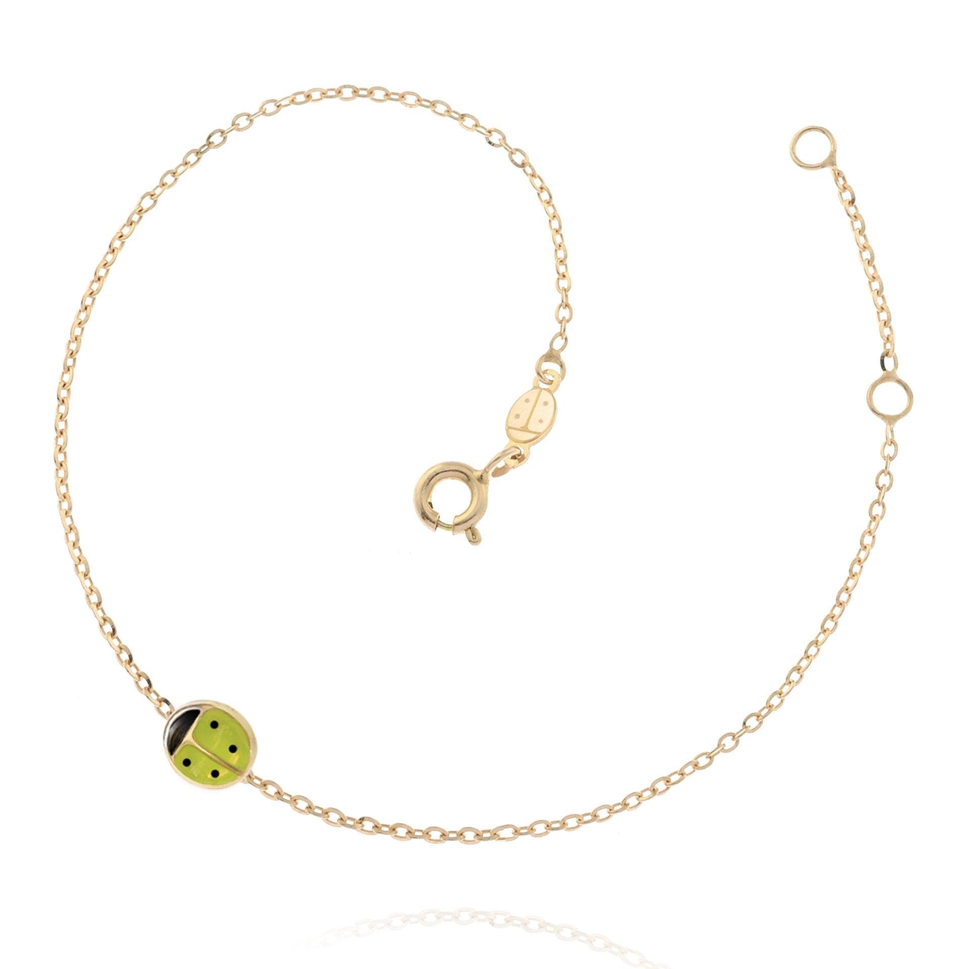Bracciale Coccinella verde