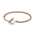 Bracciale con Chiusura a T e Cuore 23 cm
