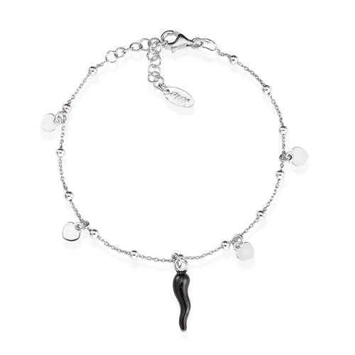 Bracciale Cornetto Nero Cuori