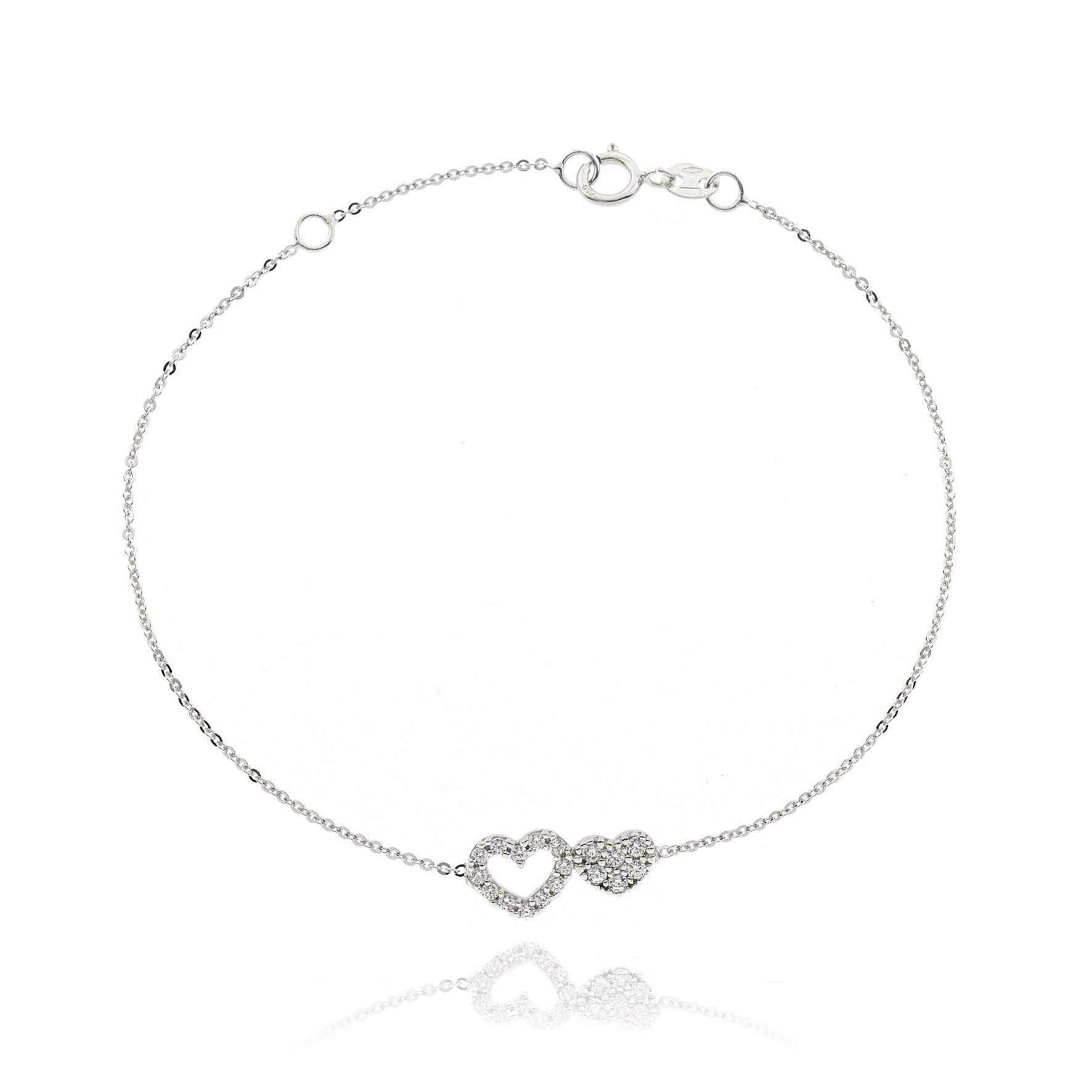 Bracciale Cuore in Oro e Zirconi