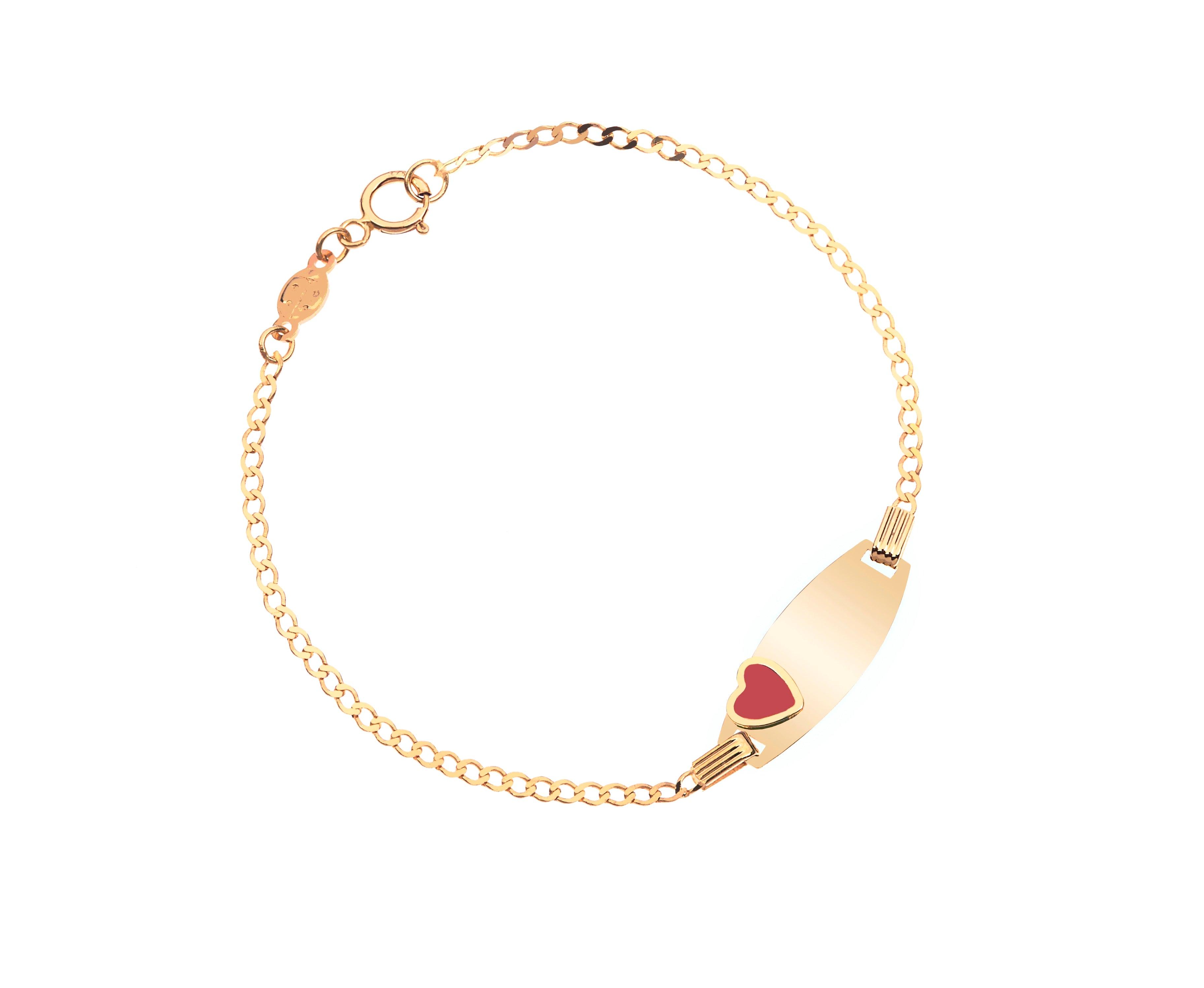 Bracciale Cuore smaltato targhetta