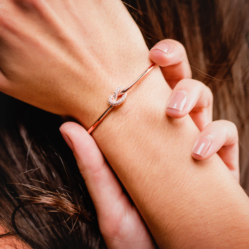 Bracciale Donna Schiava Nodo con Zirconi Bianchi - BRACCIALE