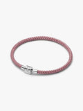 Bracciale in Corda Rosa con Chiusura a Barile Argento Sterling 925 - S1 - BRACCIALE