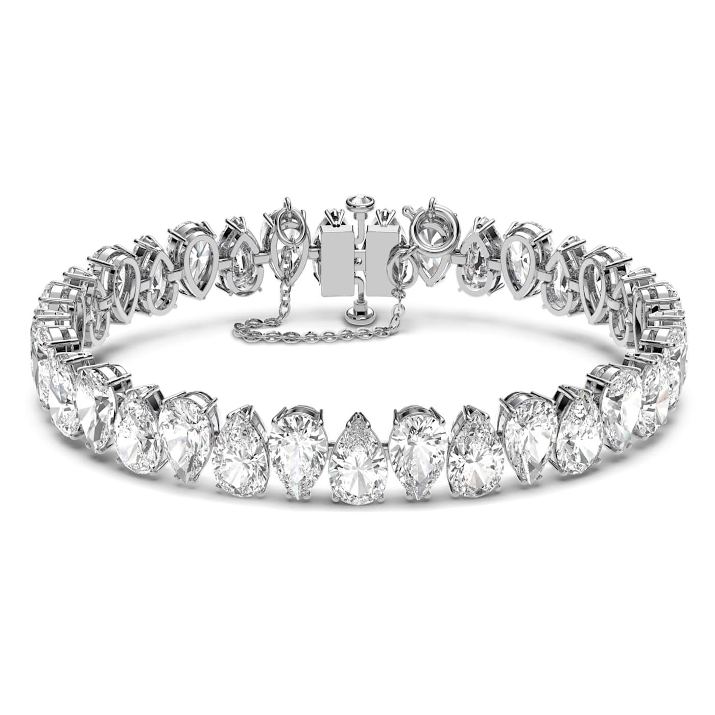 Bracciale Millenia Taglio Pear, Bianco, Placcato rodio