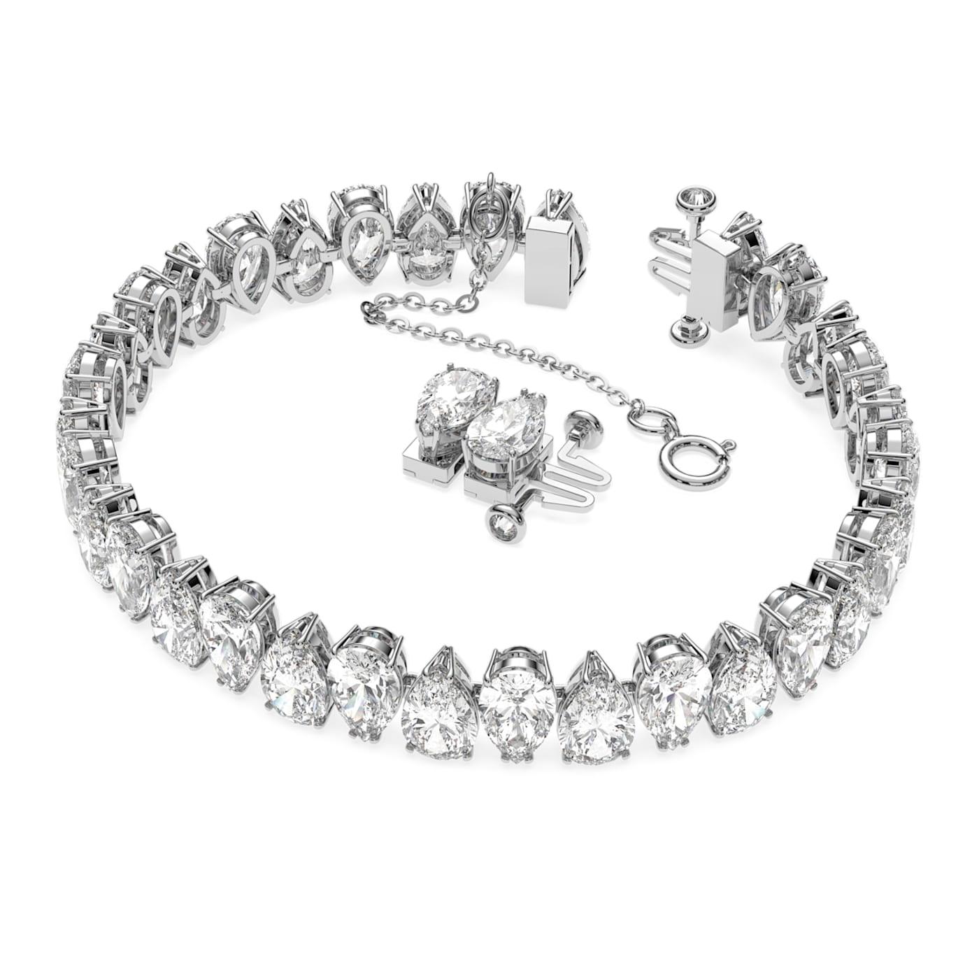 Bracciale Millenia Taglio Pear, Bianco, Placcato rodio
