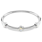 Bracciale rigido Chroma Taglio misto, Stella, Bianco, Placcato rodio