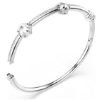 Bracciale rigido Chroma Taglio misto, Stella, Bianco, Placcato rodio