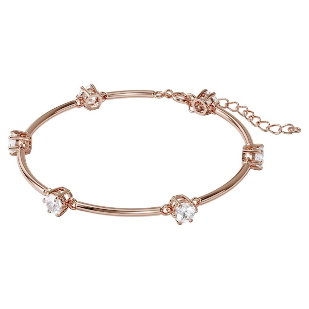 Bracciale rigido Constella Bianco, Placcato color oro rosa