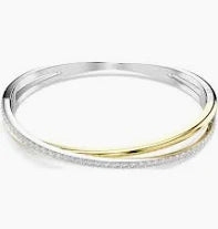 Bracciale rigido Hyperbola Taglio Round Bianco Mix di finiture - BRACCIALE