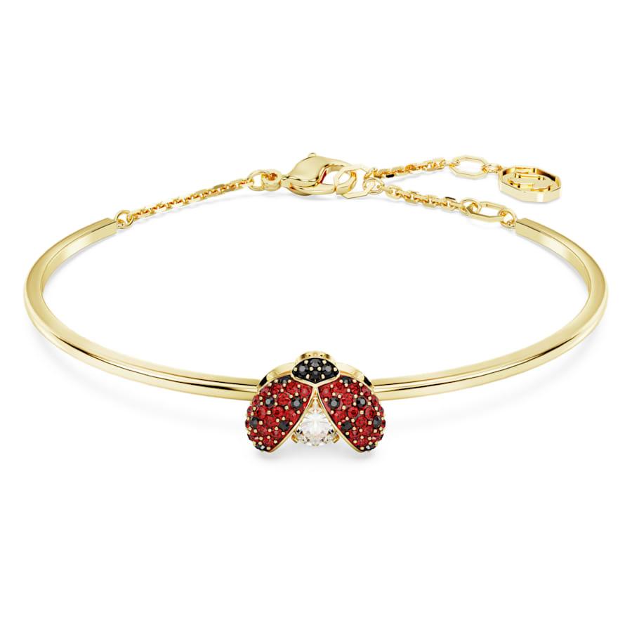 Bracciale rigido Idyllia Coccinella, Rosso, Placcato color oro