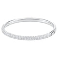 Bracciale rigido Stone Pavé, Bianco, Acciaio inossidabile