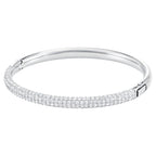 Bracciale rigido Stone Pavé, Bianco, Acciaio inossidabile