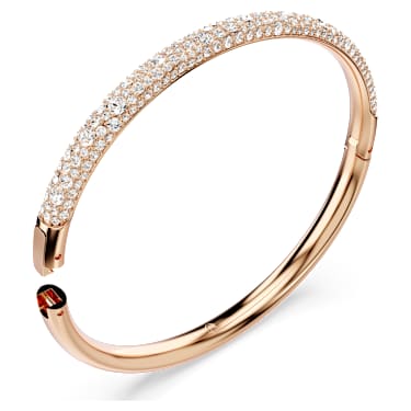 Bracciale rigido Sublima Pavé a neve Bianco Placcato color oro rosa misura M - BRACCIALE