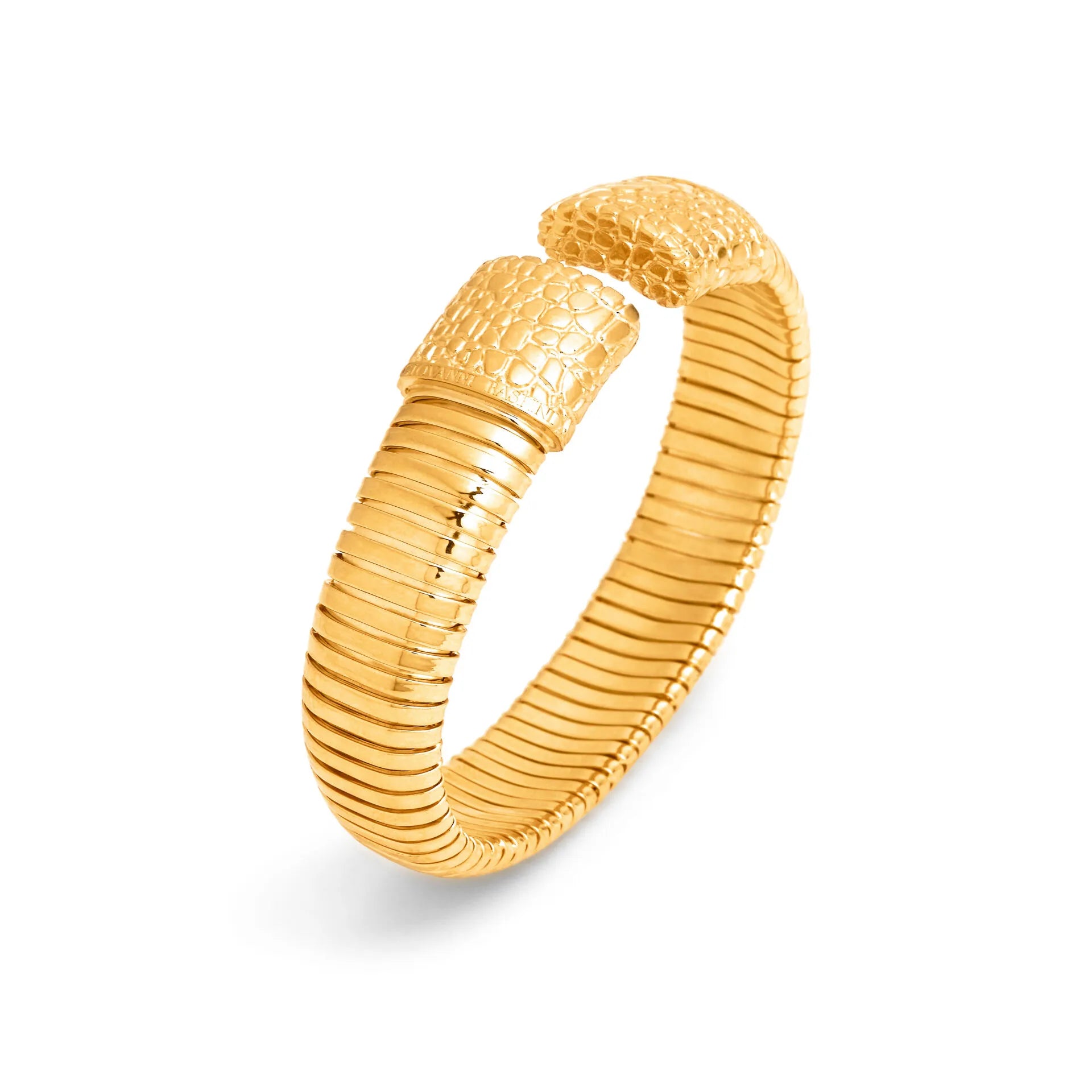 Bracciale Rigido Tubogas Croco Dorato - BRACCIALE