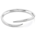 Bracciale rigido Vienna Taglio Round, Cigno, Bianco, Placcato rodio