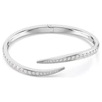 Bracciale rigido Vienna Taglio Round, Cigno, Bianco, Placcato rodio