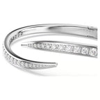 Bracciale rigido Vienna Taglio Round, Cigno, Bianco, Placcato rodio